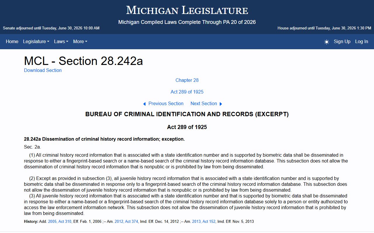 Chippewa County arrest and charge records criminal history statute