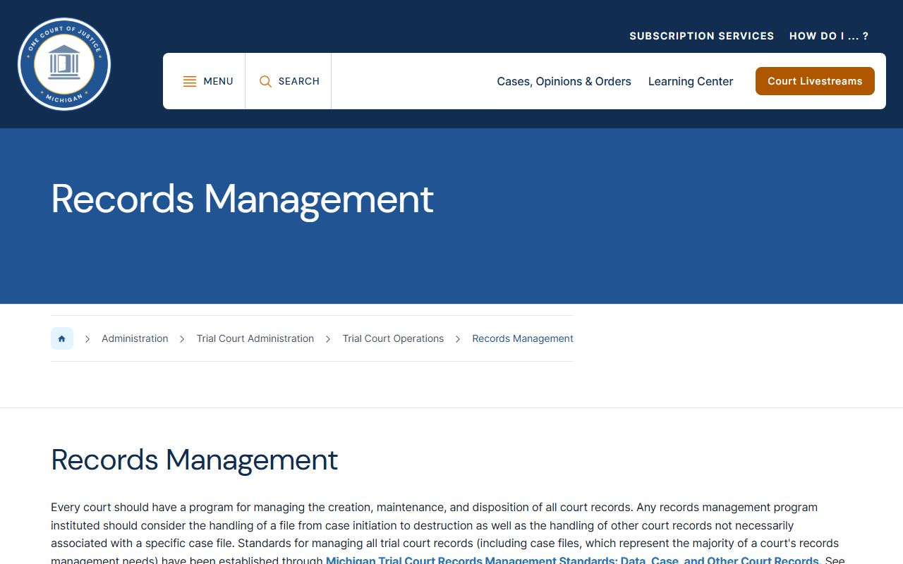 Chippewa County court records Michigan records management page