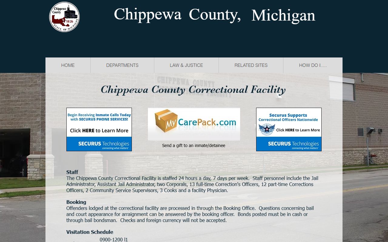 Chippewa County correctional facility inmate jail information
