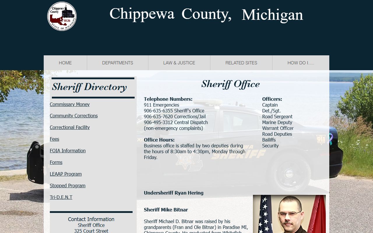 Chippewa County Sheriff office inmate and jail records